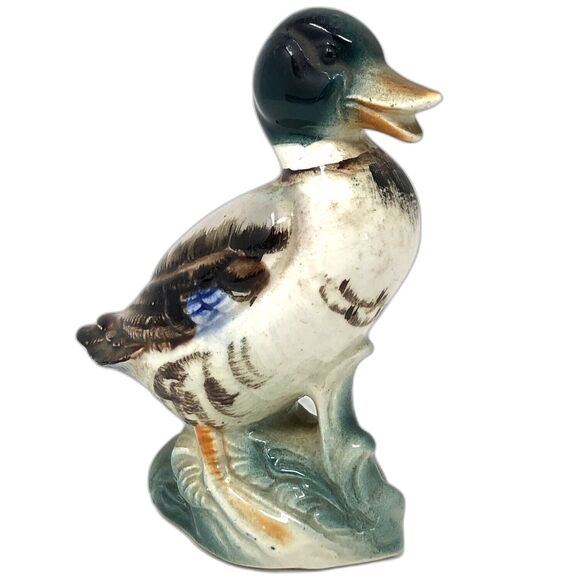 Vintage Japan Mallard Duck Handpainted Porcelain 6" Figurine Cottagecore - Picture 2 of 10